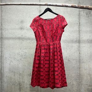 Moulinette Soeurs Vetements Red Lace Dress, Size 4